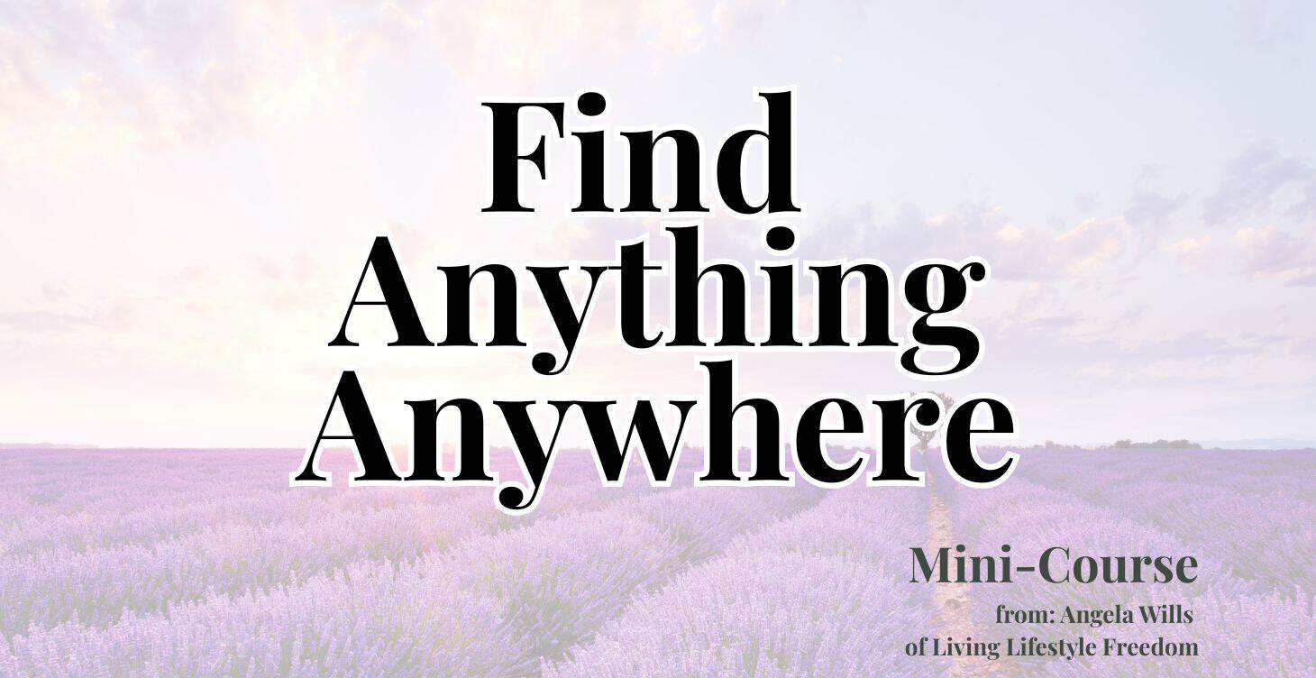 Find Anything Anywhere course by Angela Wills
